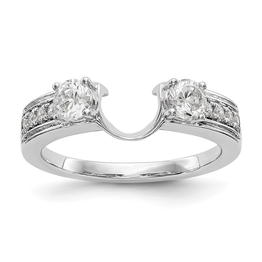 Image of ID 1 058ct CZ Solid Real 14K White Gold WrapRing