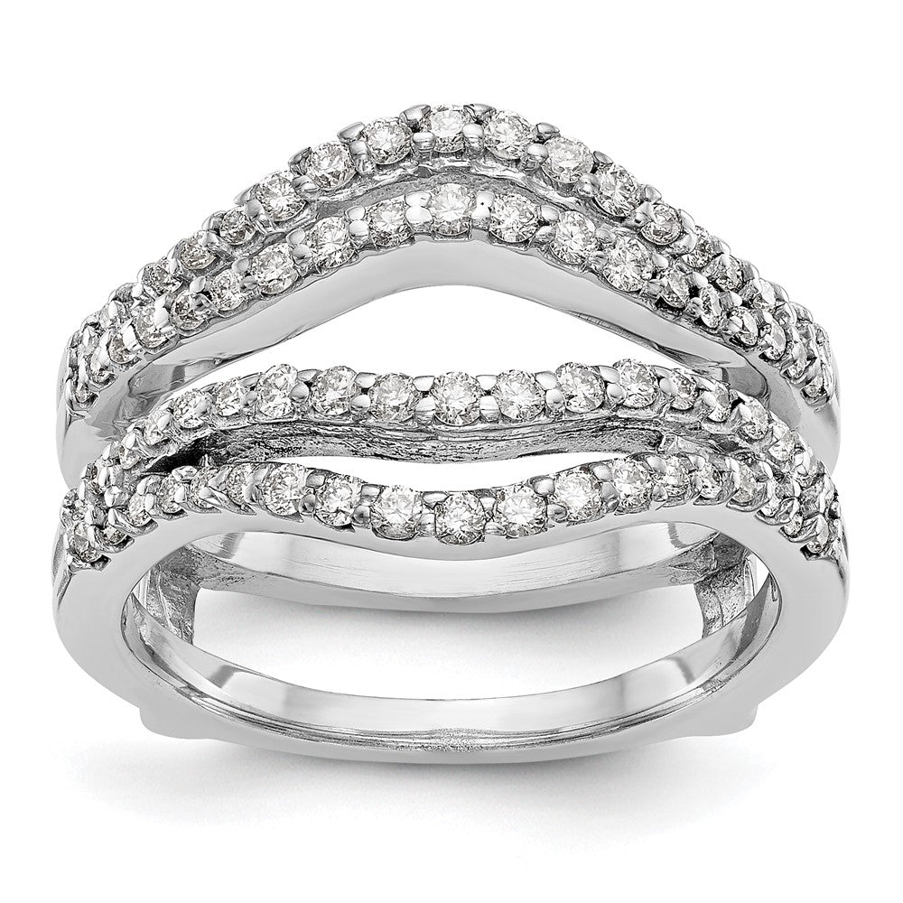 Image of ID 1 062ct CZ Solid Real 14K White Gold GuardRing