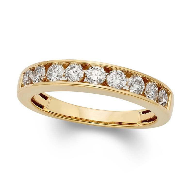 Image of ID 1 075 CT TW Certified Natural Diamond Eleven Stone Anniversary Band in Solid 14K Gold (I/I1)