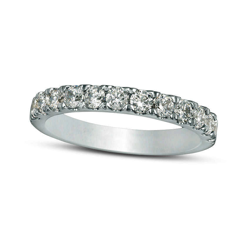 Image of ID 1 088 CT TW Natural Diamond Wedding Band in Solid 10K White Gold