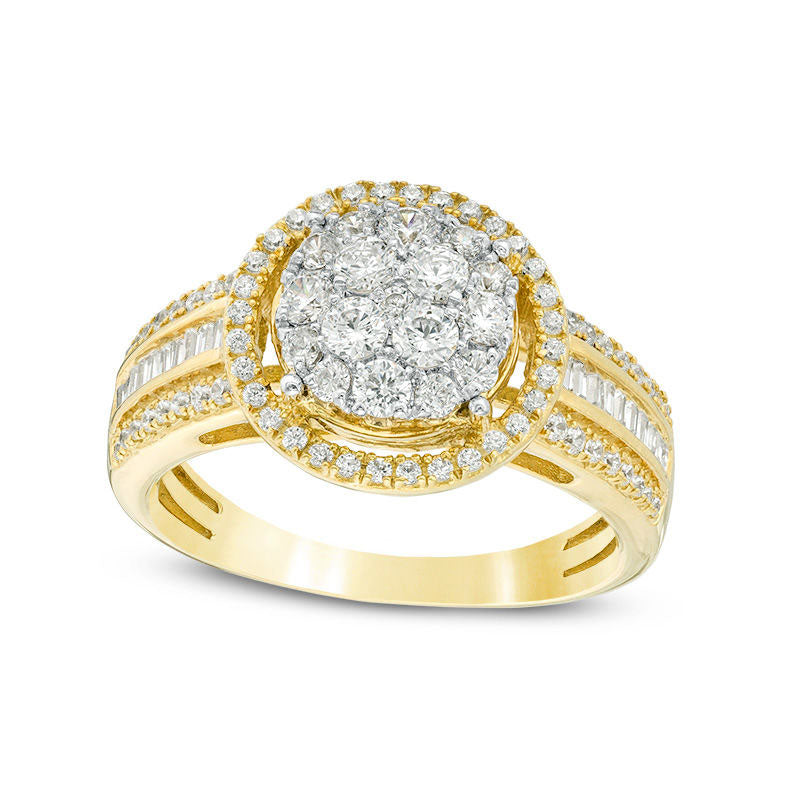 Image of ID 1 10 CT TW Composite Natural Diamond Frame Multi-Row Ring in Solid 10K Yellow Gold