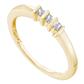 Image of ID 1 10k Yellow Gold Round Diamond 3-stone Band Ring 1/10 Cttw