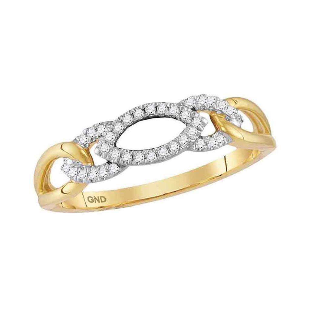 Image of ID 1 10k Yellow Gold Round Diamond Fashion Band Ring 1/8 Cttw