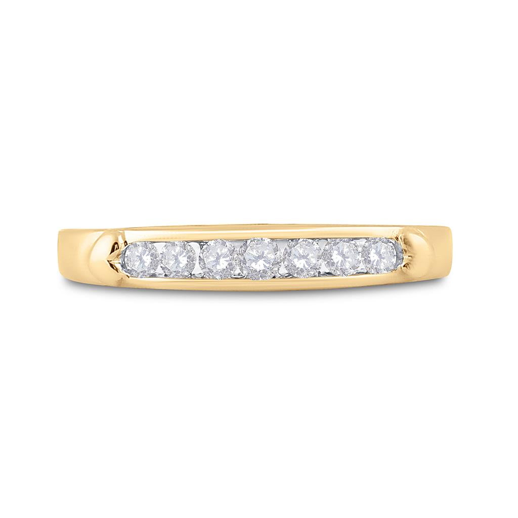 Image of ID 1 10k Yellow Gold Round Diamond I Love You Band Ring 1/4 Cttw
