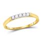 Image of ID 1 10k Yellow Gold Round Diamond Single Row 5-stone Band Ring 1/6 Cttw
