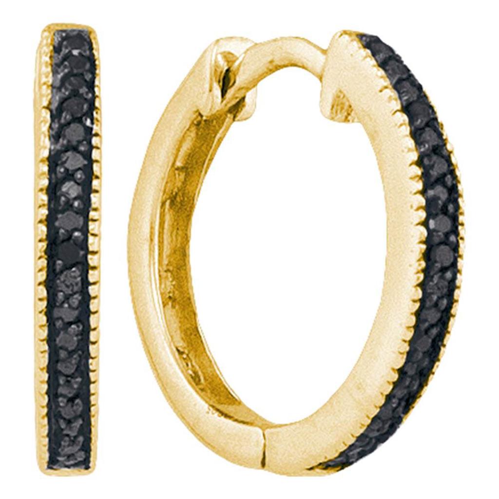 Image of ID 1 1/10CTW-Diamond BLACK DIAMOND HOOPS