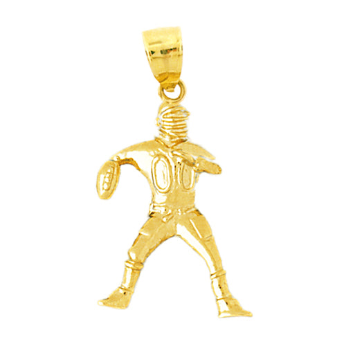 Image of ID 1 14K Gold #00 Quarterback Pendant