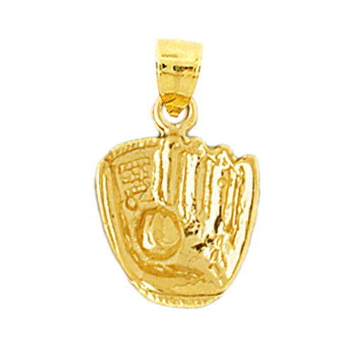 Image of ID 1 14K Gold 14MM Baseball Mitt Charm