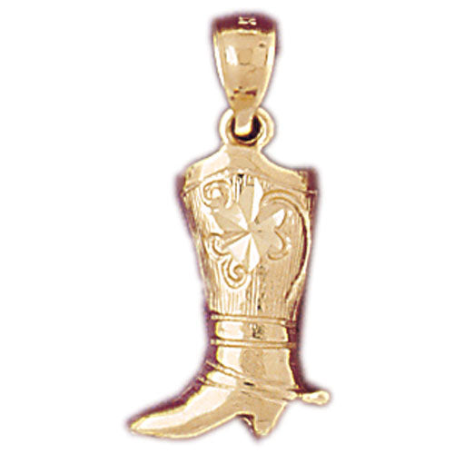 Image of ID 1 14K Gold 16MM Cowboy Boot with Spur Charm