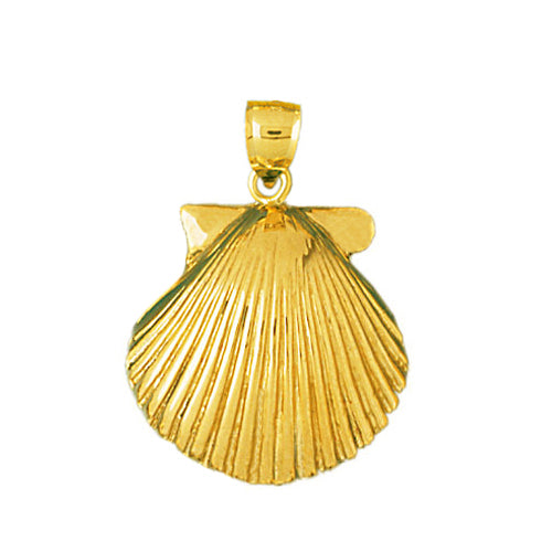 Image of ID 1 14K Gold 20 MM Scallop Shell Pendant