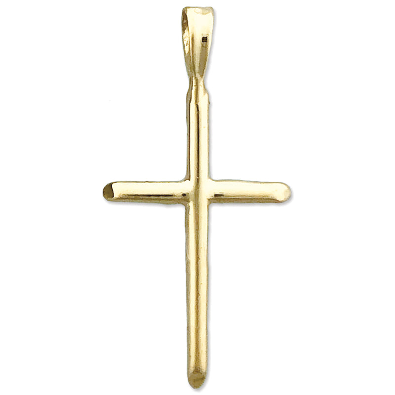 Image of ID 1 14K Gold 20MM Beveled Cross Pendant