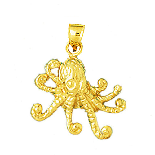 Image of ID 1 14K Gold 20MM Octopus Pendant