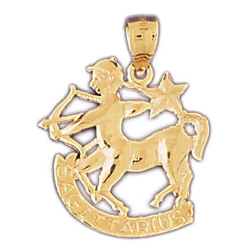 Image of ID 1 14K Gold 20MM Zodiac Sagittarius Pendant