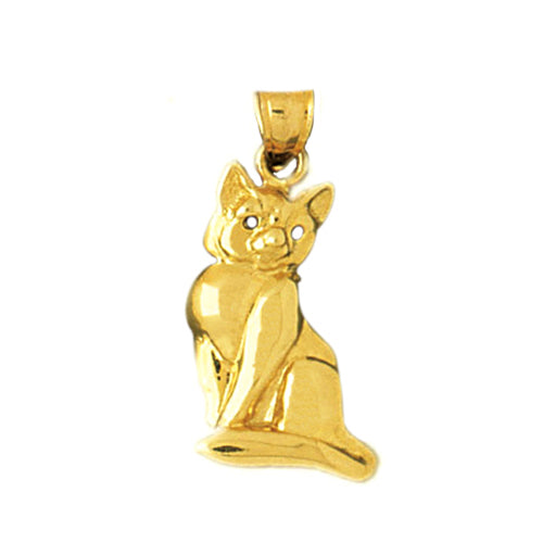 Image of ID 1 14K Gold 22MM Cat Pendant