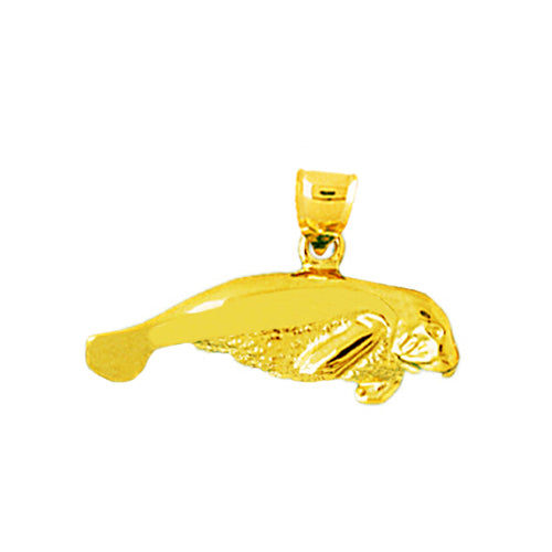 Image of ID 1 14K Gold 23MM Manatee Charm