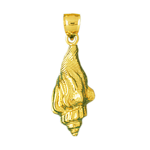 Image of ID 1 14K Gold 24MM Conch Shell Mollusk Gastropod Pendant