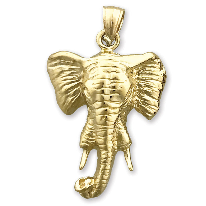 Image of ID 1 14K Gold 24MM Elephant Head Pendant