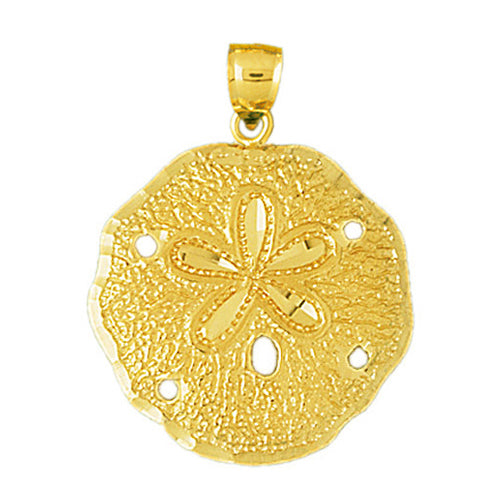 Image of ID 1 14K Gold 24MM Sand Dollar Pendant