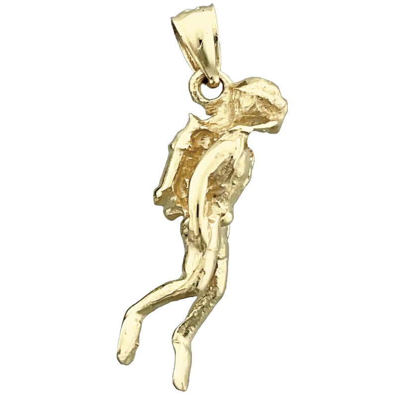 Image of ID 1 14K Gold 3-D Scuba Diver Pendant