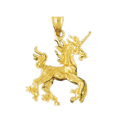 Image of ID 1 14K Gold 3-D Unicorn Pendant