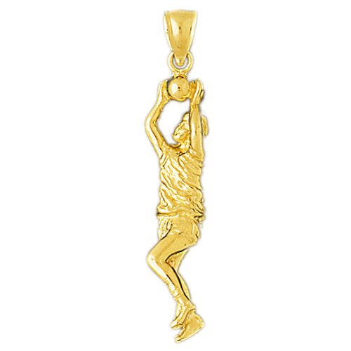 Image of ID 1 14K Gold 36MM Basketball Player Pendant