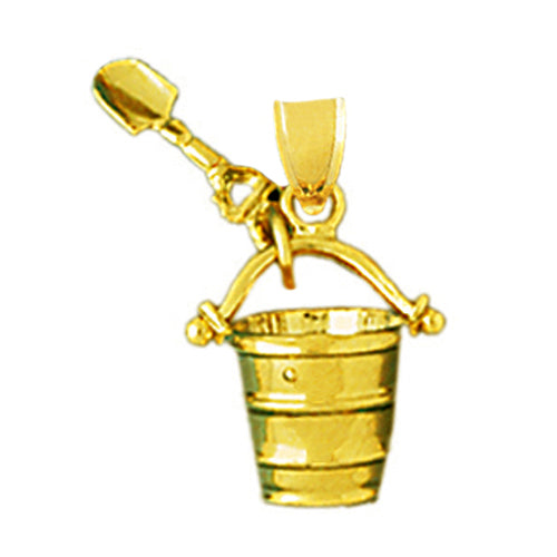 Image of ID 1 14K Gold 3D Beach Pail and Shovel Nautical Charm