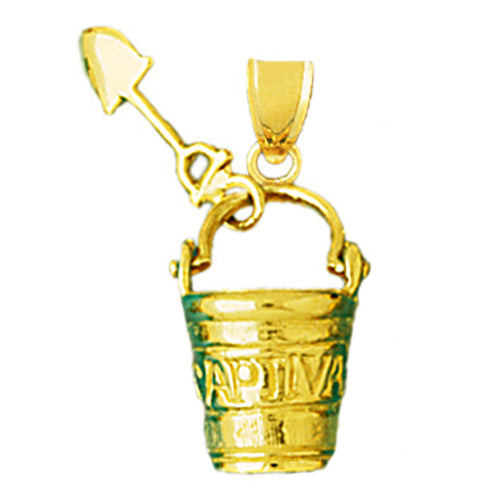 Image of ID 1 14K Gold 3D Captiva Pail and Shovel Charm