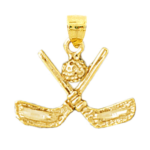 Image of ID 1 14K Gold 3D Golf Clubs and Ball Charm