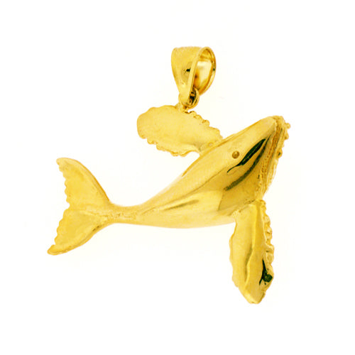 Image of ID 1 14K Gold 3D Humpback Whale Pendant