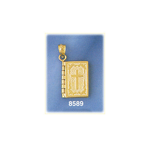 Image of ID 1 14K Gold 3D Lord&#39s Prayer Holy Bible Charm