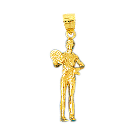 Image of ID 1 14K Gold 3D Tennis Player Pendant
