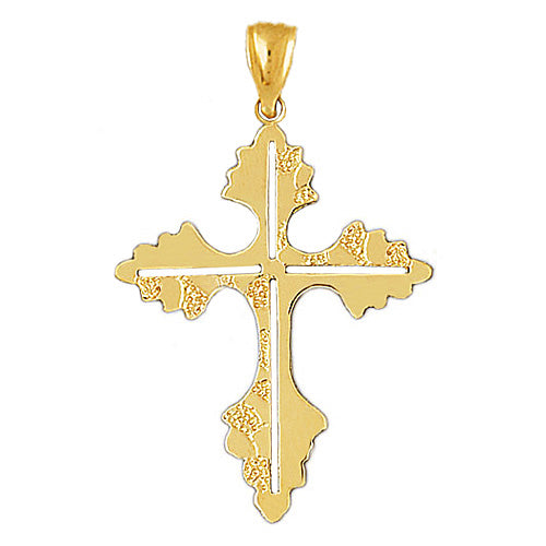 Image of ID 1 14K Gold 54MM Cross Pendant