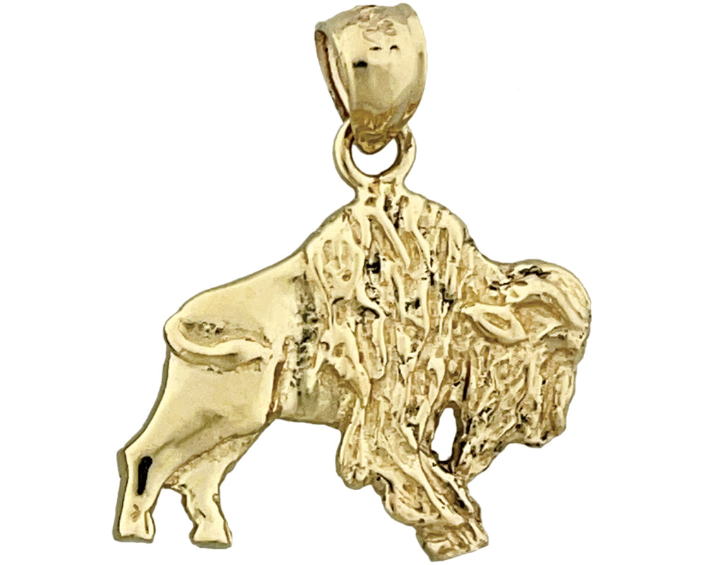 Image of ID 1 14K Gold Aggressive Bison Charm