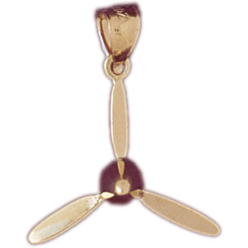 Image of ID 1 14K Gold Airplane Propeller Pendant