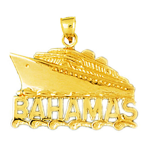 Image of ID 1 14K Gold Bahamas Cruise Ship Pendant
