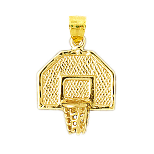 Image of ID 1 14K Gold Basketball Backboard Net Pendant