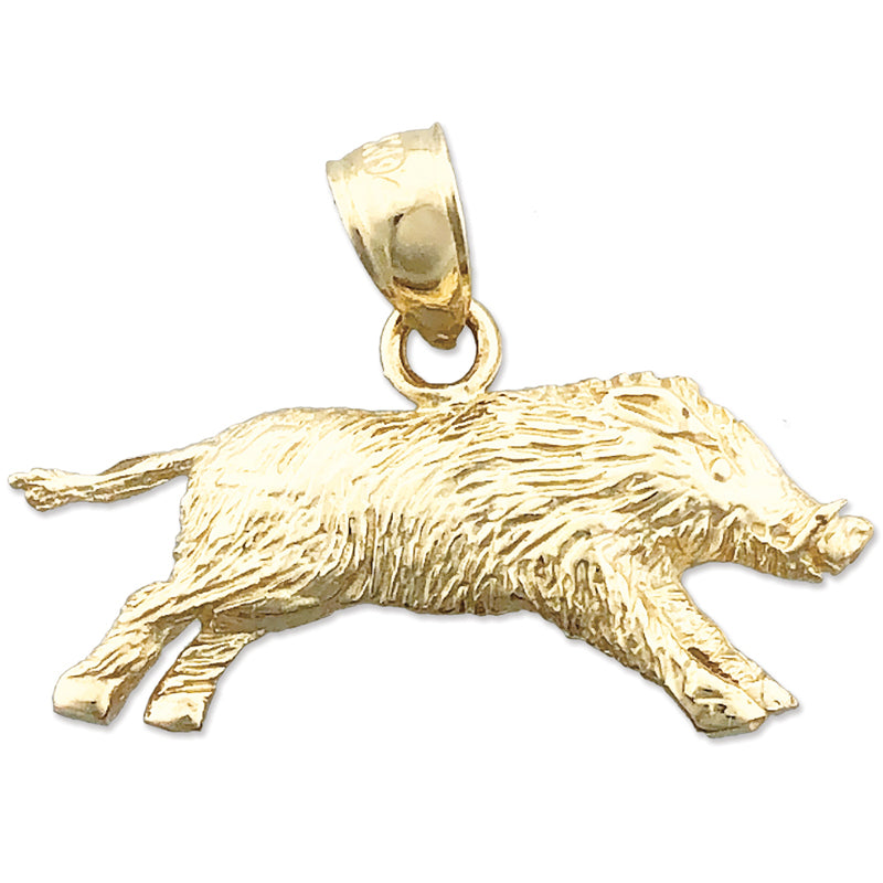 Image of ID 1 14K Gold Boar Pendant