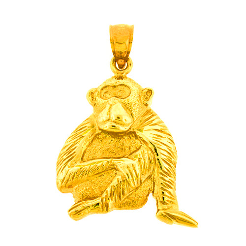 Image of ID 1 14K Gold Chimpanzee Pendant