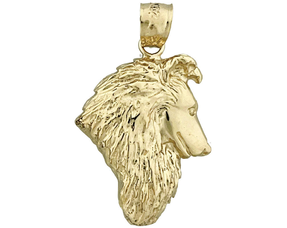 Image of ID 1 14K Gold Collie Head Dog Pendant