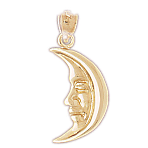 Image of ID 1 14K Gold Crescent Moon Face Charm