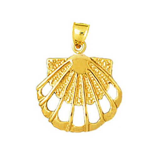 Image of ID 1 14K Gold Cut-Out Scallop Shell Charm