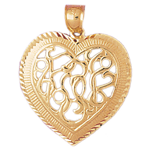 Image of ID 1 14K Gold Designer Heart Pendant