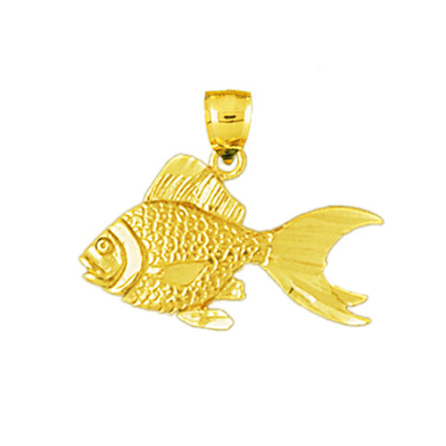 Image of ID 1 14K Gold Fantail Goldfish Pendant