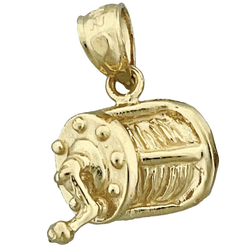 Image of ID 1 14K Gold Fishing Reel Charm