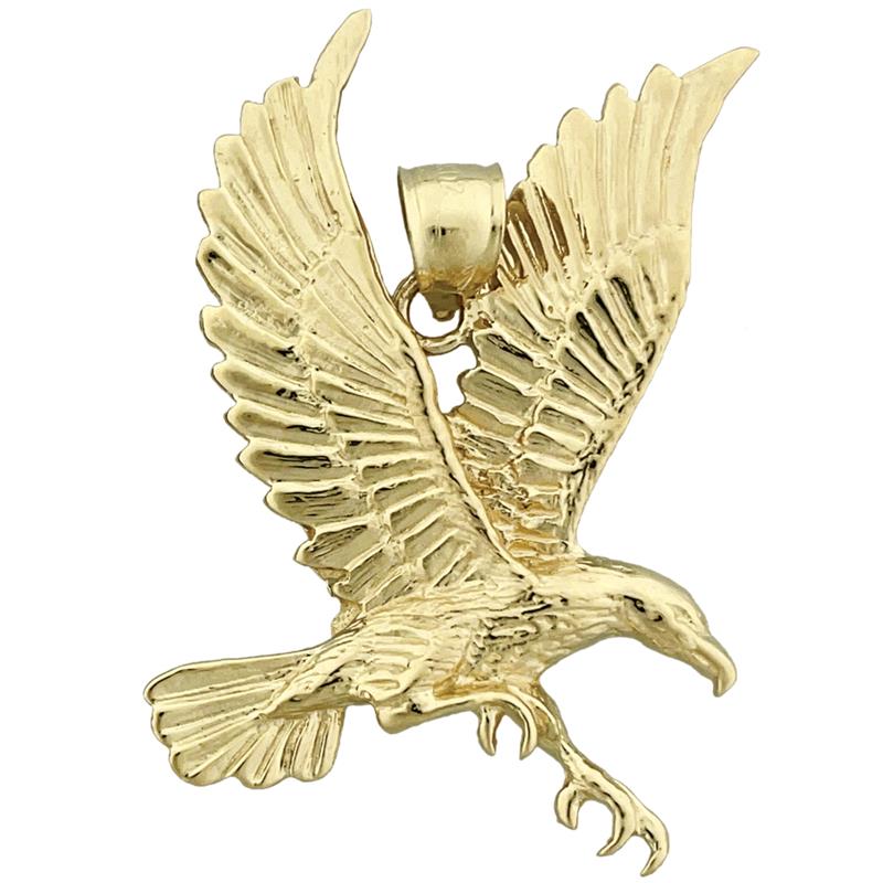 Image of ID 1 14K Gold Flying Eagle Pendant