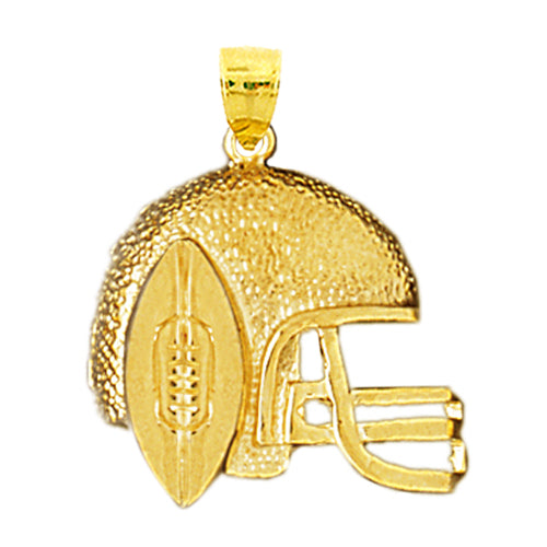 Image of ID 1 14K Gold Football Helmet Pendant