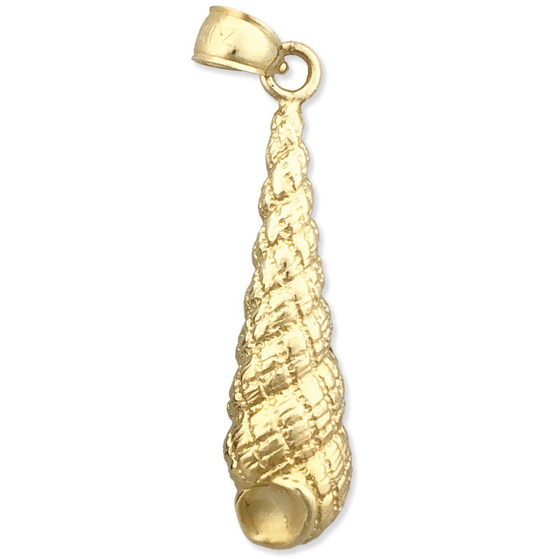 Image of ID 1 14K Gold Gastropod Auger Mollusk Shell Pendant