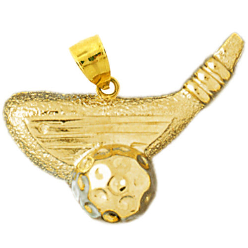 Image of ID 1 14K Gold Golf Club Ball Pendant