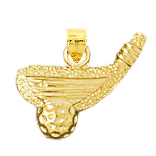 Image of ID 1 14K Gold Golf Club and Golf Ball Charm