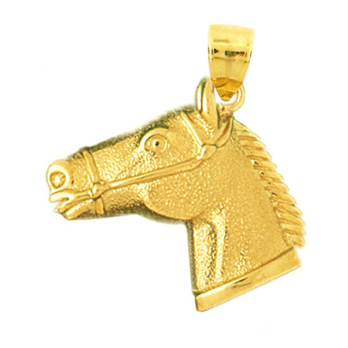 Image of ID 1 14K Gold Horse Head with Bridle Pendant